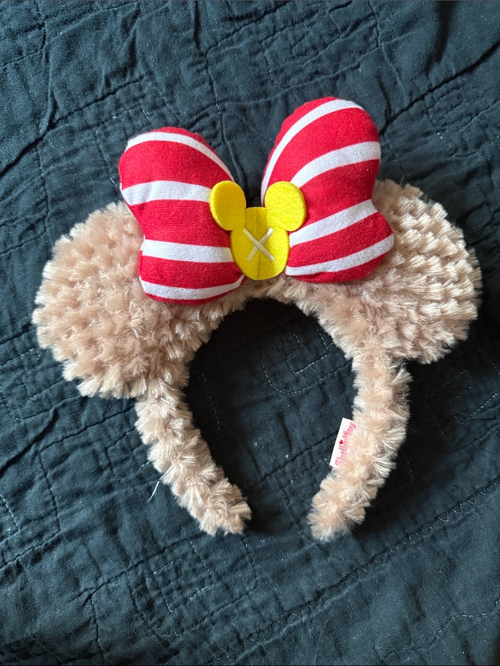 Disney Shellie Mat Minnie Ears Headband with Red & White Striped Bow